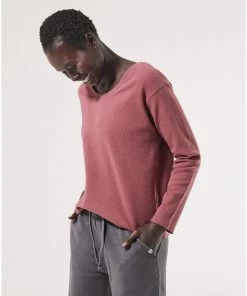 Pact Organic Women Clearance Thermal Waffle Relaxed Long Sleeve Top Womens