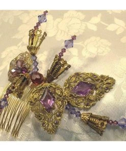 Headpiece Heaven Shop By Vendor Purple Filigree Comb