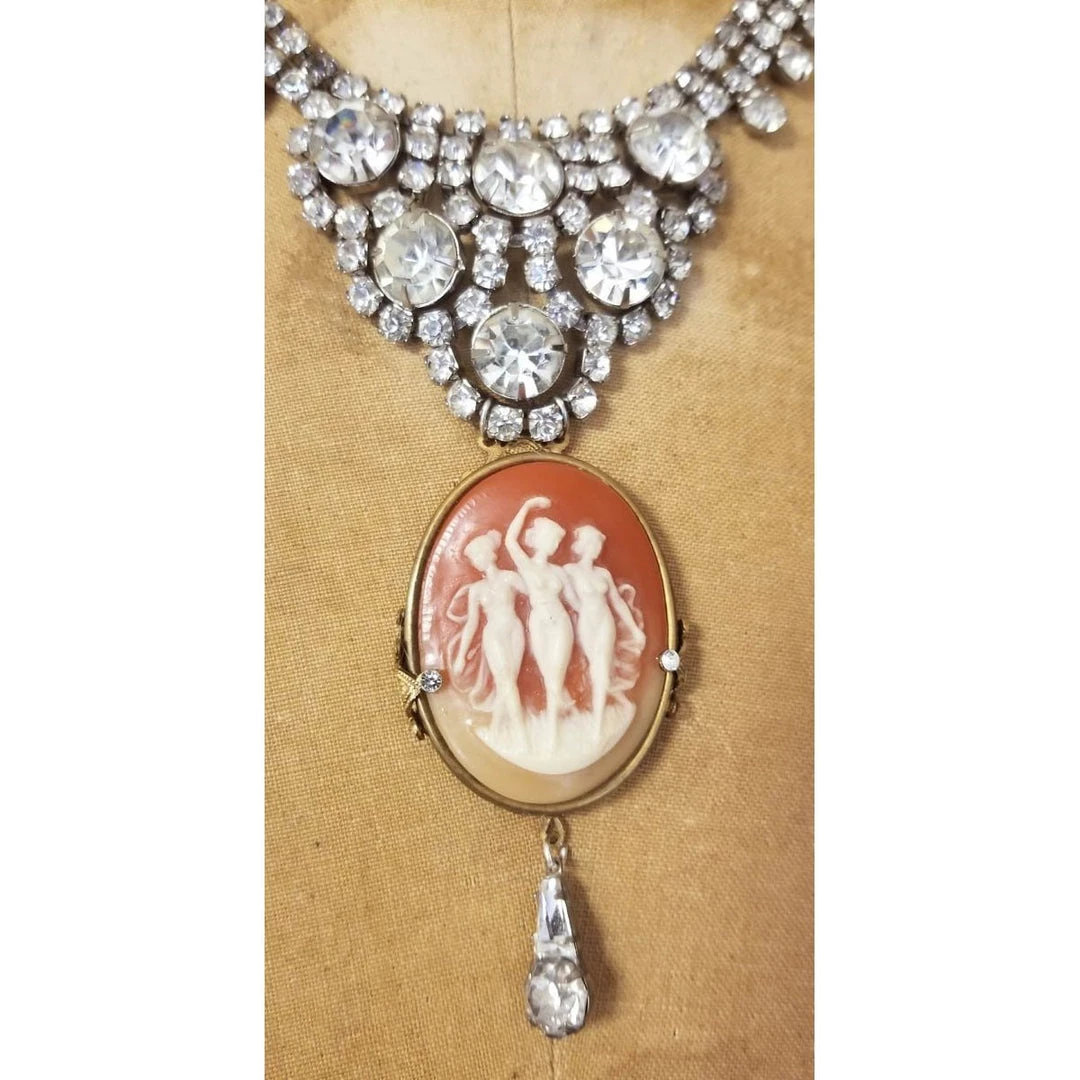 Headpiece Heaven Shop By Vendor Rhinestone Cameo Necklace 2 Headpiece Heaven Shop By Vendor Rhinestone Cameo Necklace