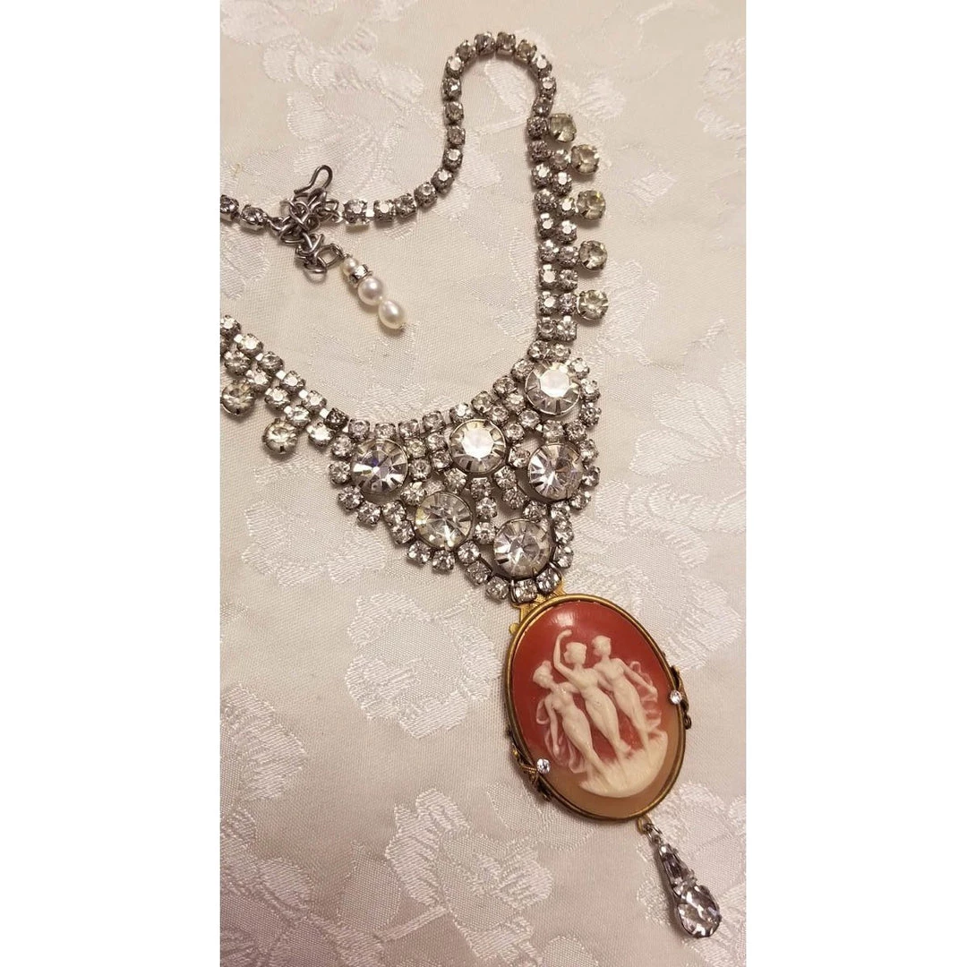 Headpiece Heaven Shop By Vendor Rhinestone Cameo Necklace 6 Headpiece Heaven Shop By Vendor Rhinestone Cameo Necklace