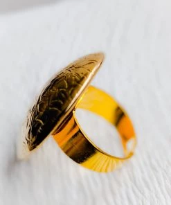 Tracy Burton Shiny Golden Adjustable Ring