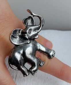 Tracy Burton Shop By Vendor Silver Lucky Elephant Upcycled Ring