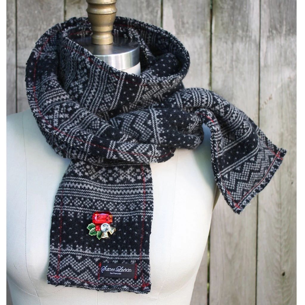 Sutter Larkin Upcycled Wool Scarf With Holiday Cheer Accessories 3 Sutter Larkin Upcycled Wool Scarf With Holiday Cheer Accessories