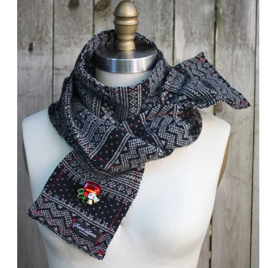 Sutter Larkin Upcycled Wool Scarf With Holiday Cheer Accessories 1 Sutter Larkin Upcycled Wool Scarf With Holiday Cheer Accessories