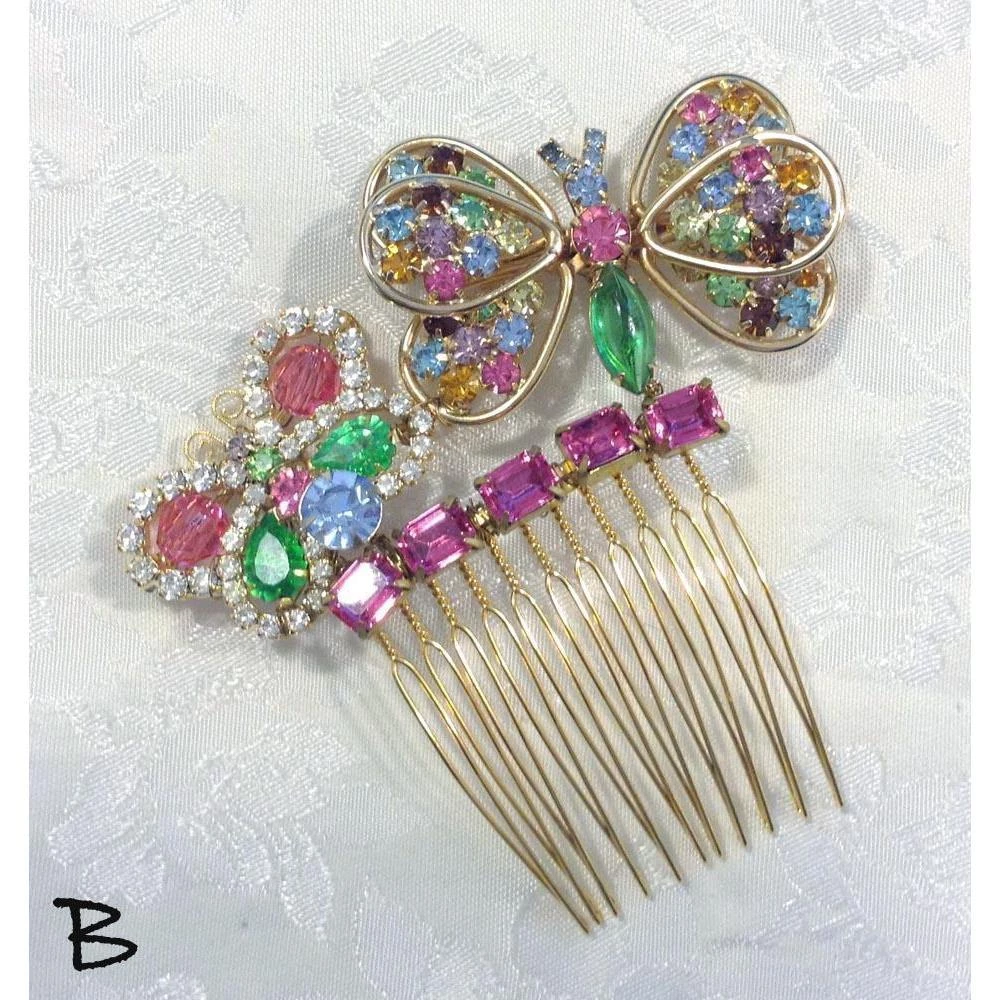 Headpiece Heaven Vintage Pastel Butterfly Bridal Combs Shop By Vendor 3 Headpiece Heaven Vintage Pastel Butterfly Bridal Combs Shop By Vendor