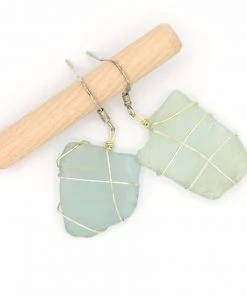 Themis And Thread White Seneca Sea Glass Earrings Accessories