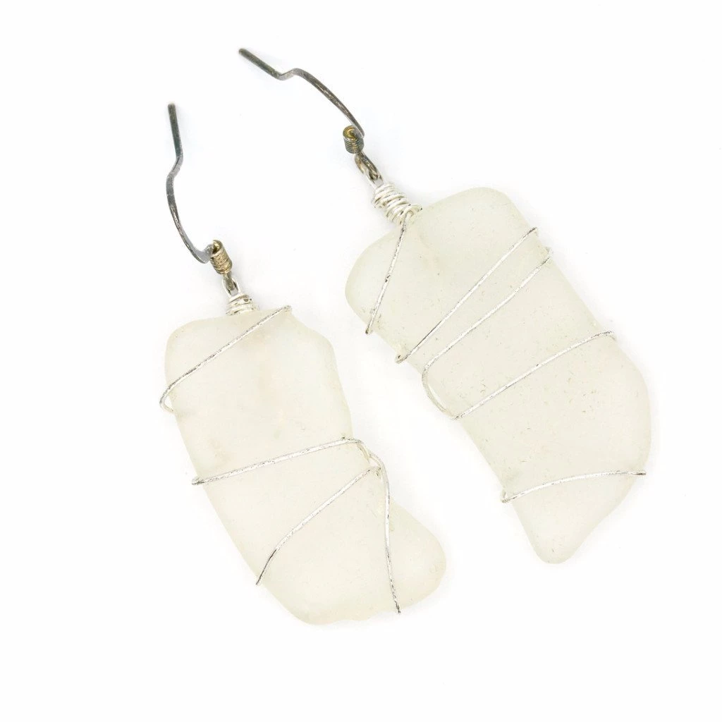 Themis And Thread White Seneca Sea Glass Earrings Accessories 1 Themis And Thread White Seneca Sea Glass Earrings Accessories